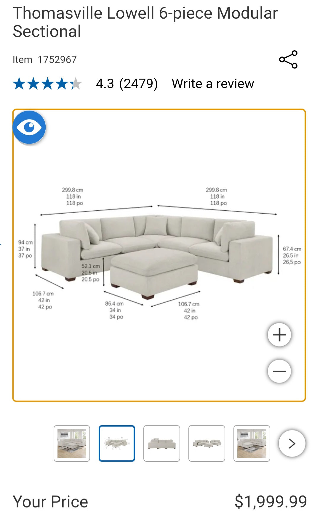 Thomasville Lowell 6-piece Modular Sectional