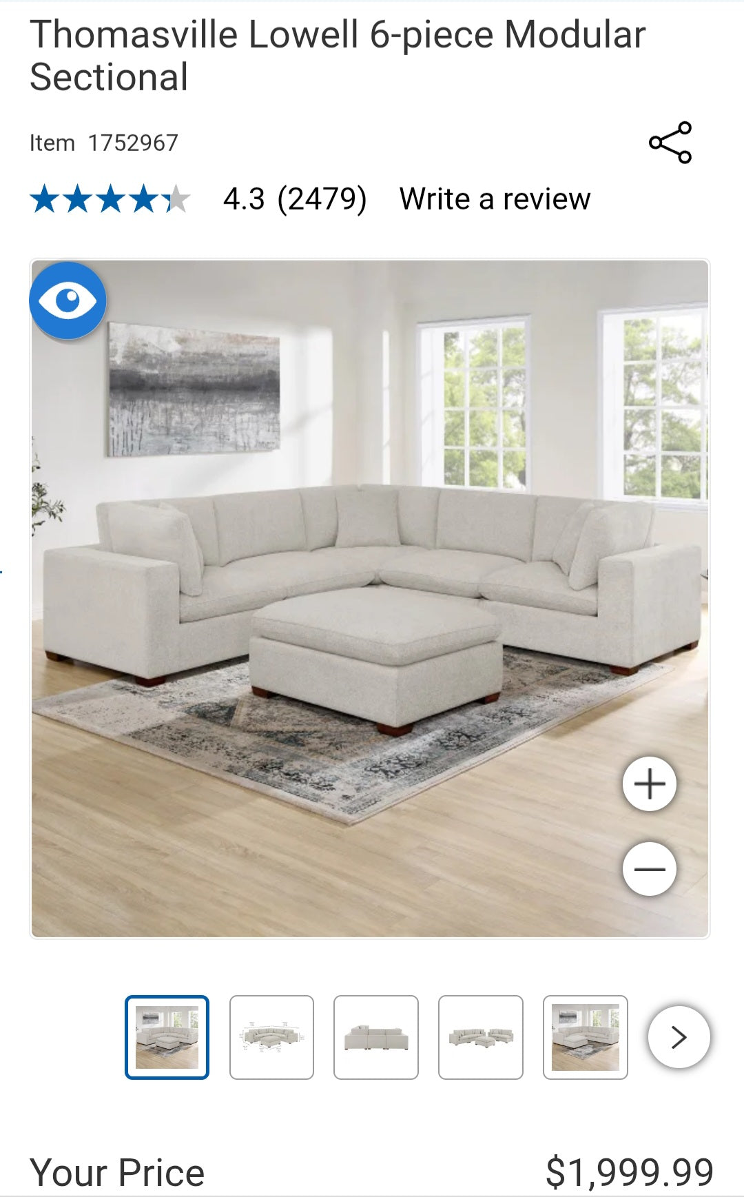 Thomasville Lowell 6-piece Modular Sectional