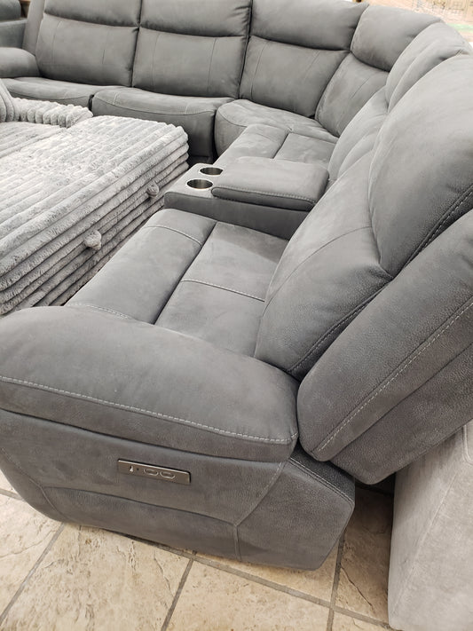 Kelsee Fabric Power Reclining Sectional with Power Headrests