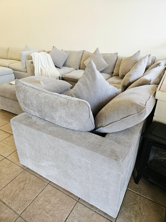 Sereen 6-piece Fabric Modular Sectional, Taupe - Floor Model