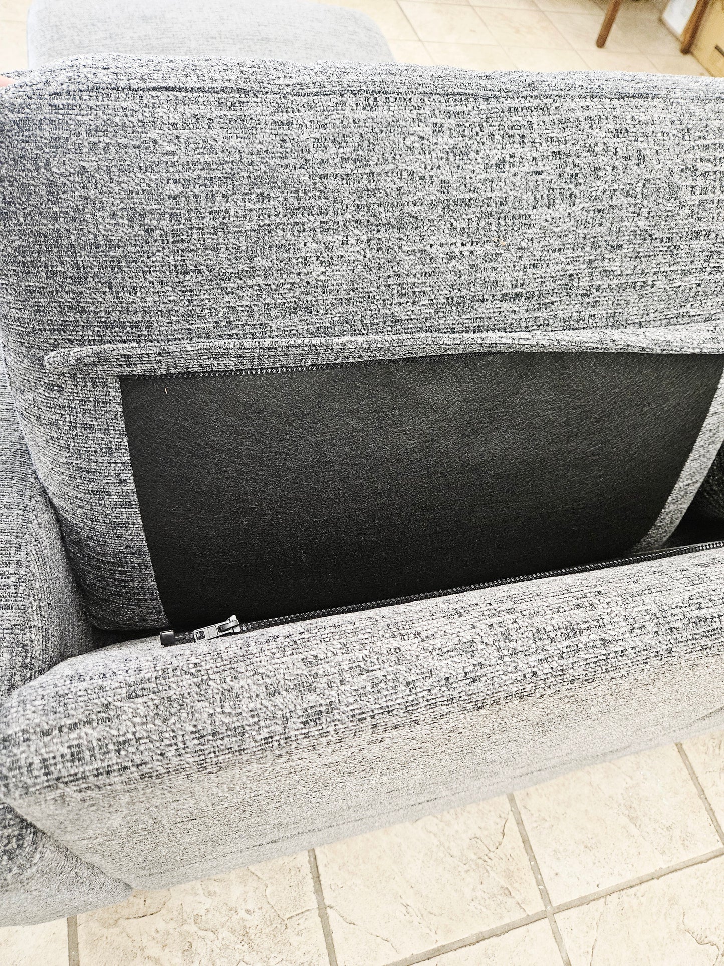 Coddle Aria Fabric Sleeper Sofa with Reversible Chaise and Storage, Gray - Floor Model