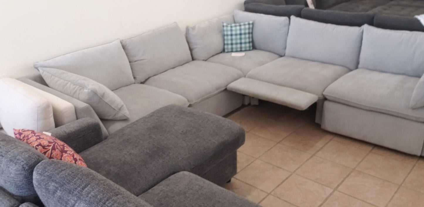 Harwood 5-piece Fabric Modular Sectional with Power Footrest