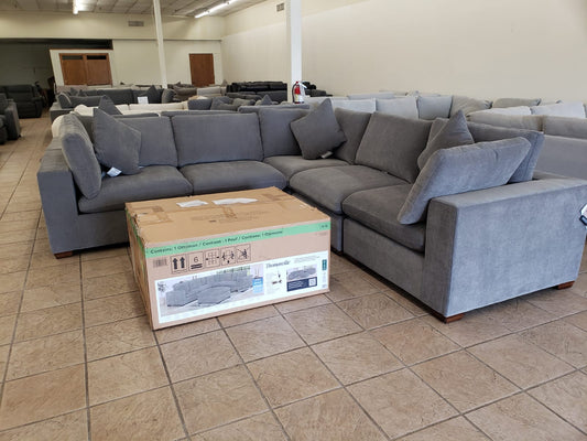 Thomasville Lowell 6-piece Modular Sectional, Dark Gray