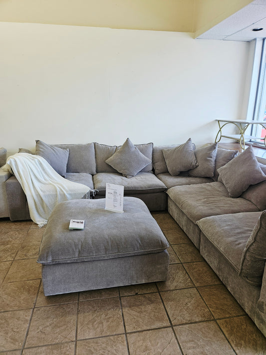 Sereen 6-piece Fabric Modular Sectional, Taupe - Floor Model
