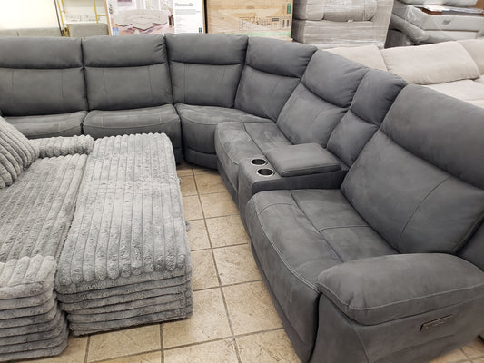 Kelsee Fabric Power Reclining Sectional with Power Headrests